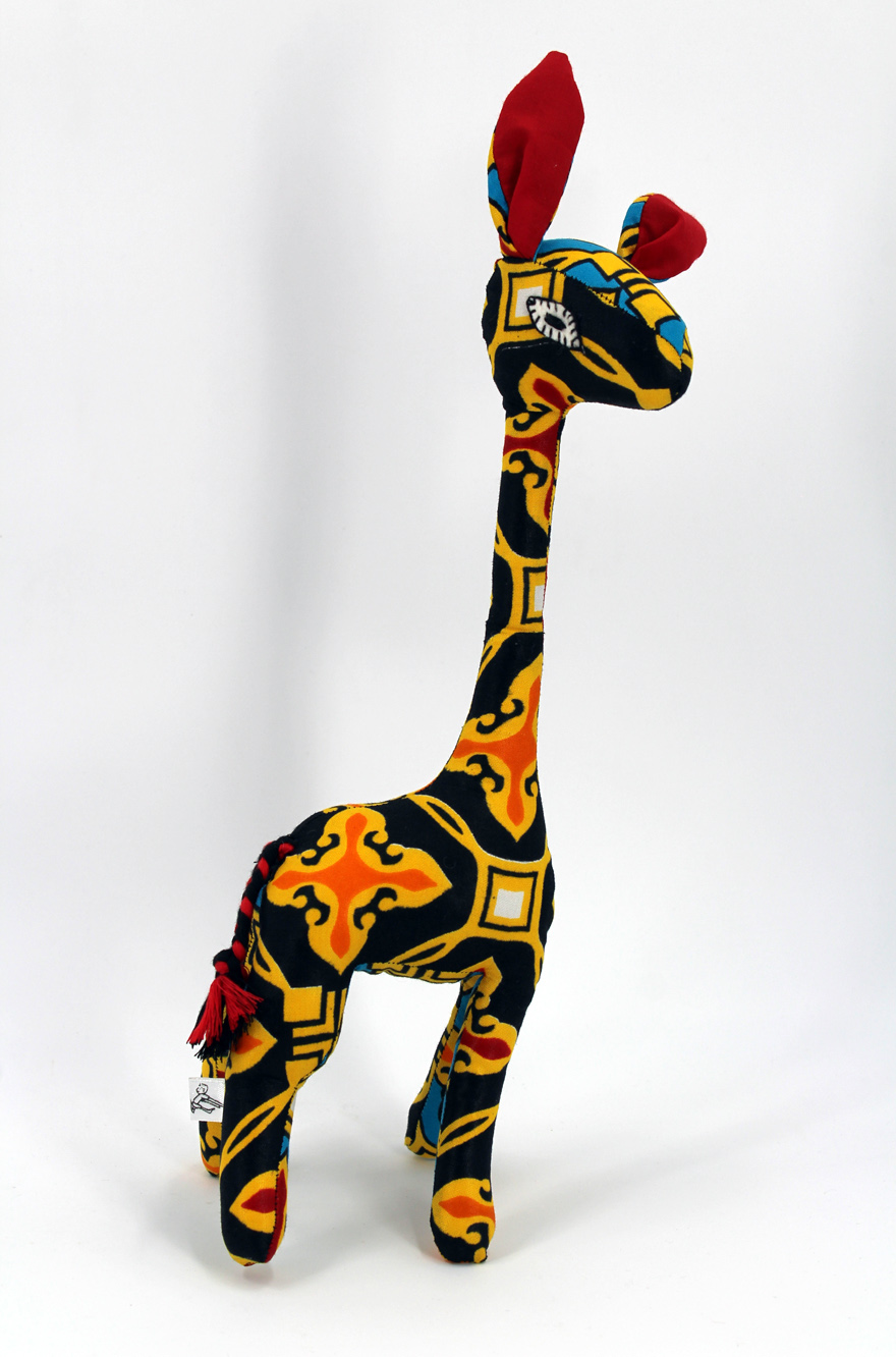 Doudou Girafe en wax #1