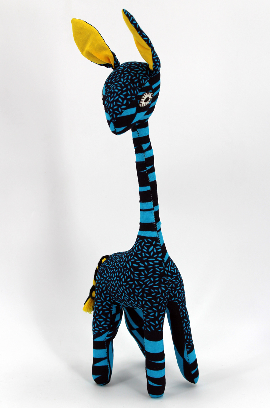 Doudou Girafe en wax #4